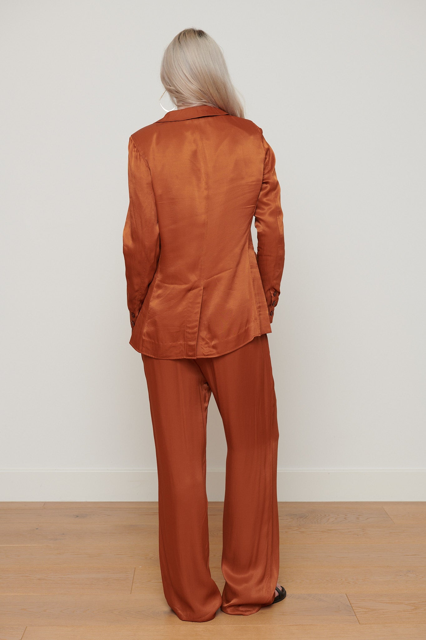 Eddy Satin Jacket - Rust