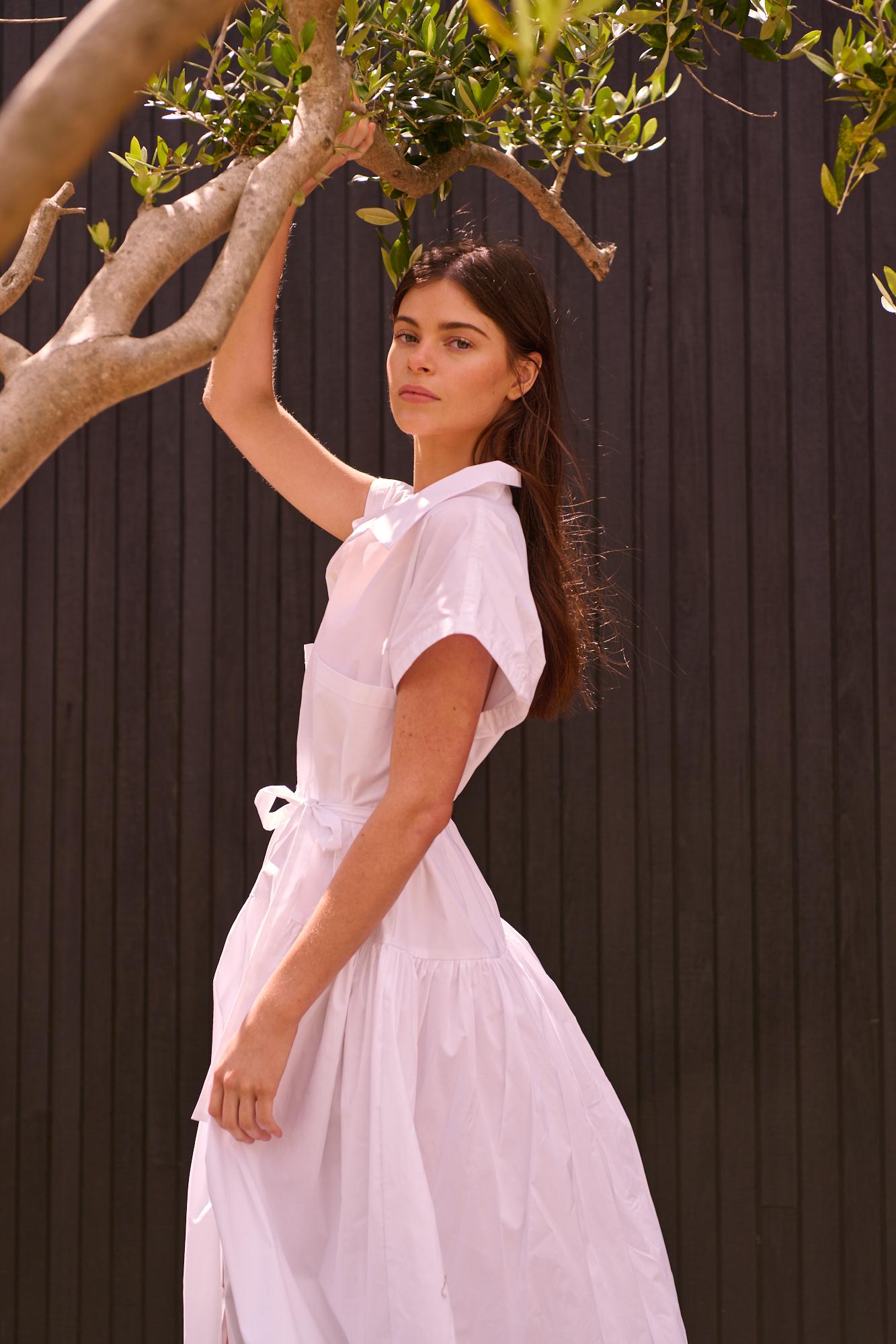 TILDA DOLMAN SLEEVE DRESS WHITE