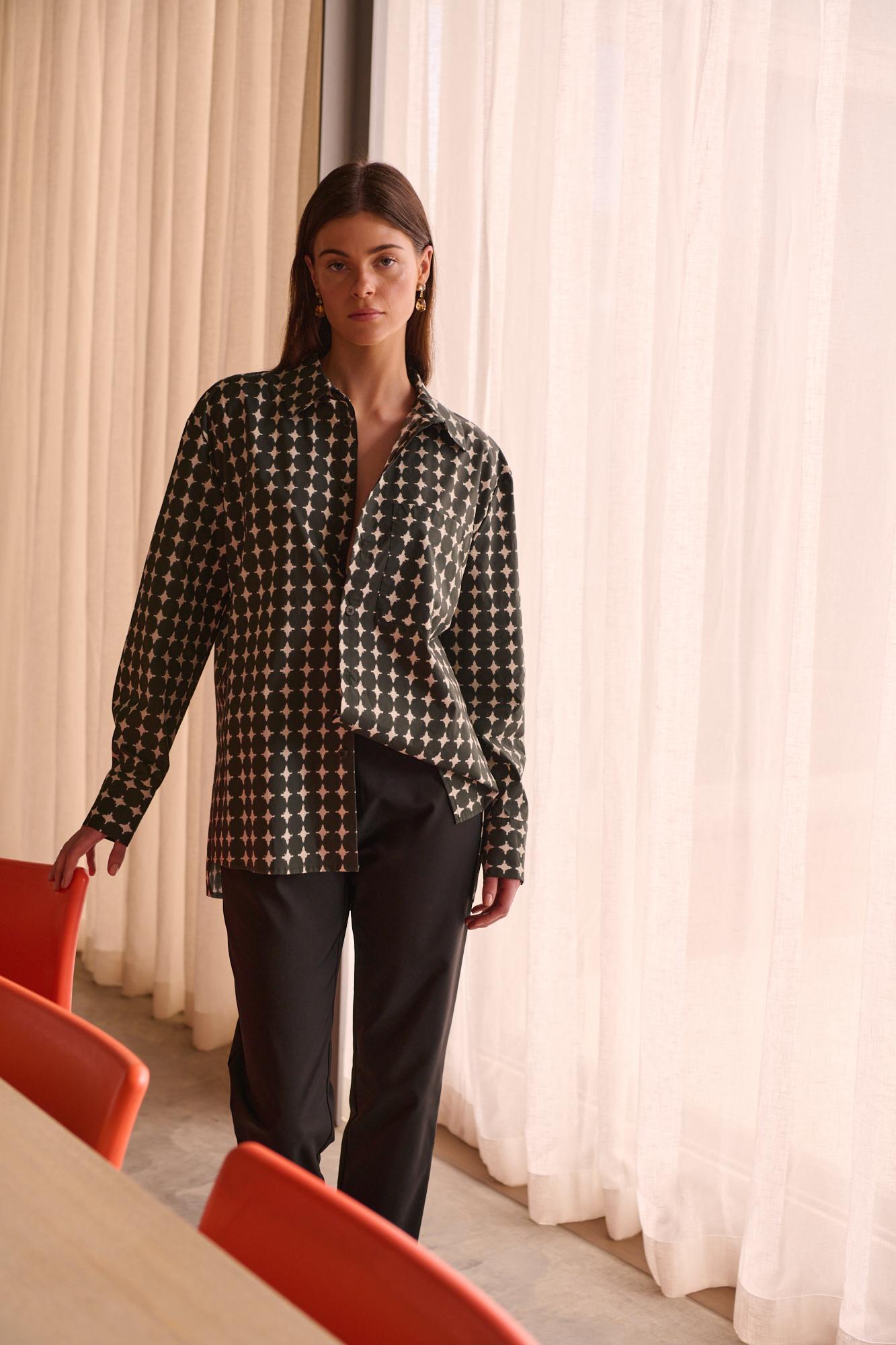 STELLA BOYFRIEND COTTON SHIRT STELLA BLACK