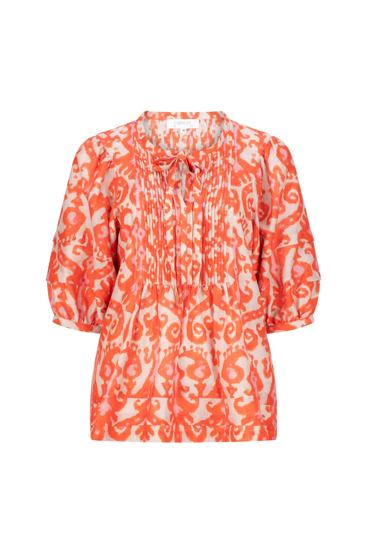 FLORENCE PINTUCK BLOUSE FLORENCE TANGERINE