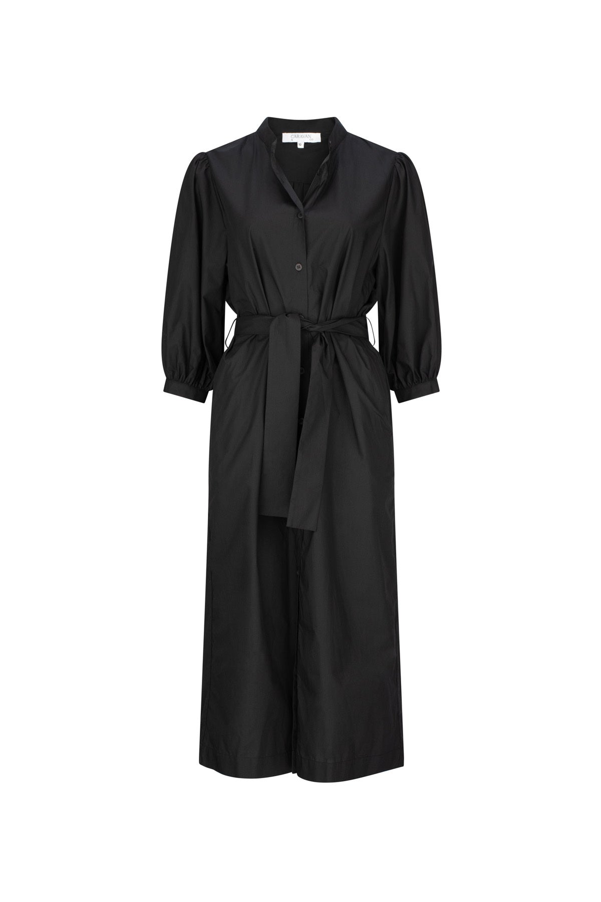 TILDA COTTON POPLIN SHIRT DRESS BLACK