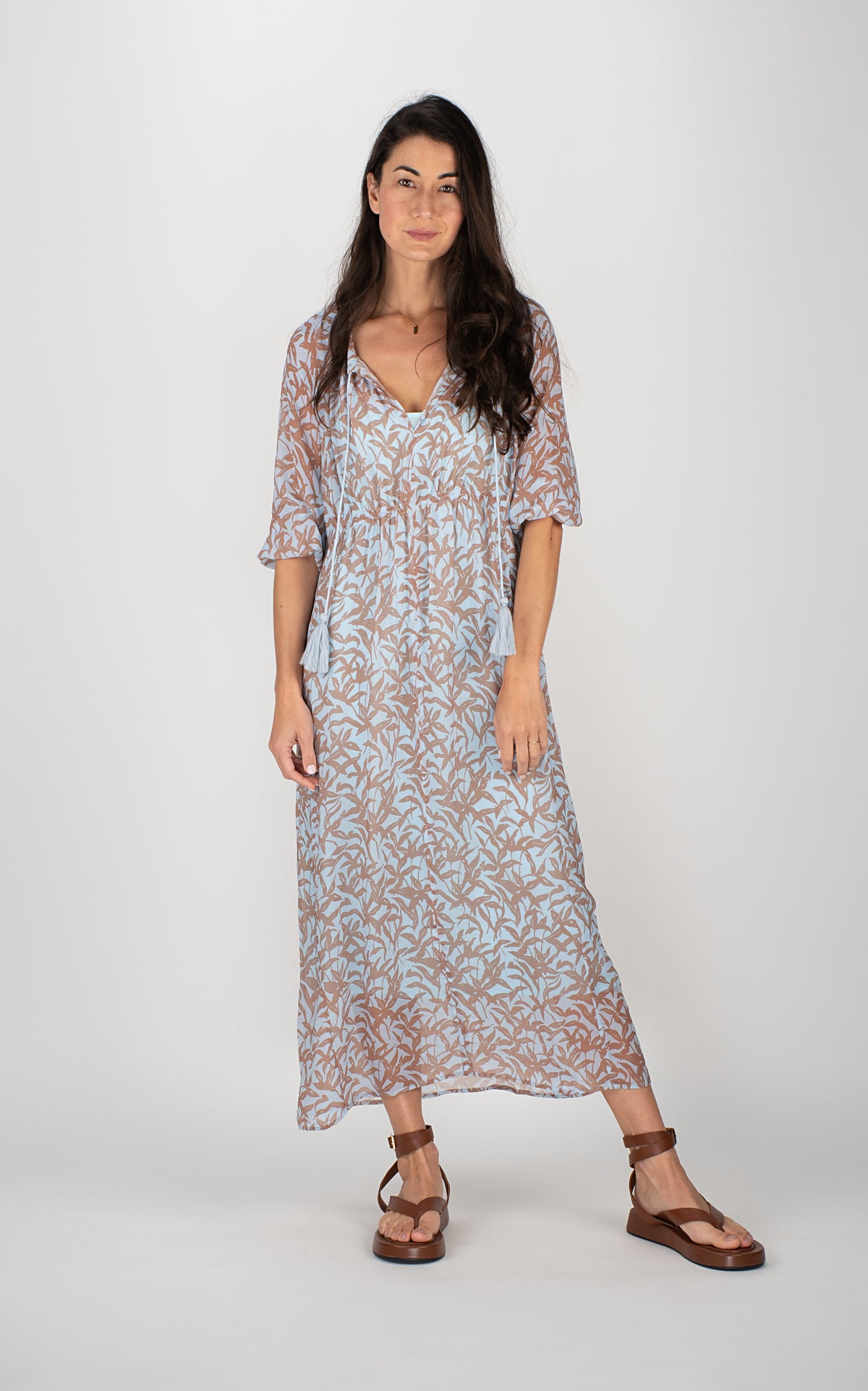 MIRABELLA RAGLAN SLEEVE DRESS - Blue