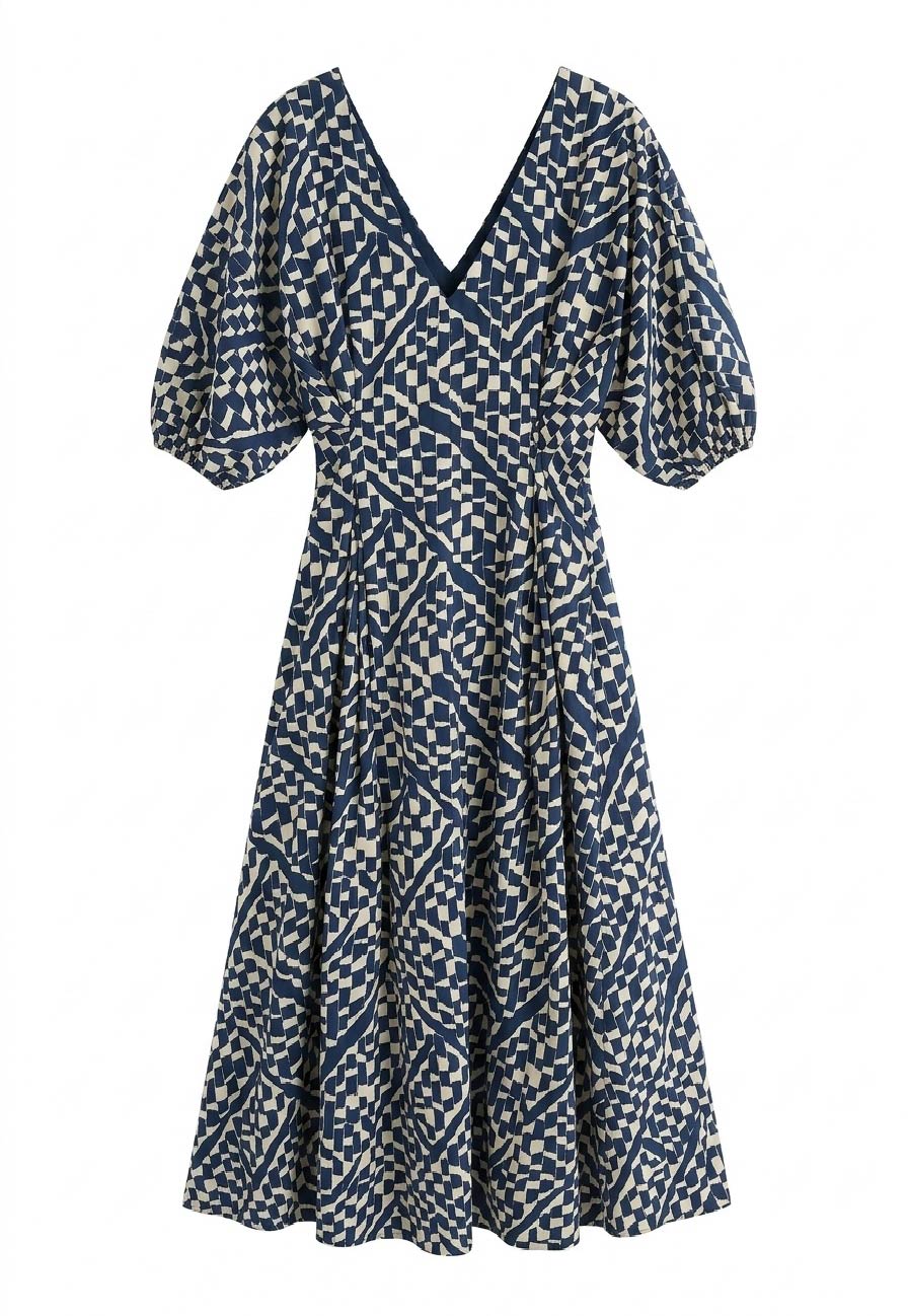 ALGERIA PLEAT WAIST DRESS- PETROL