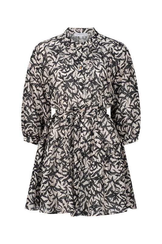 MIRABELLA DROPPED WAIST DRESS - BLACK