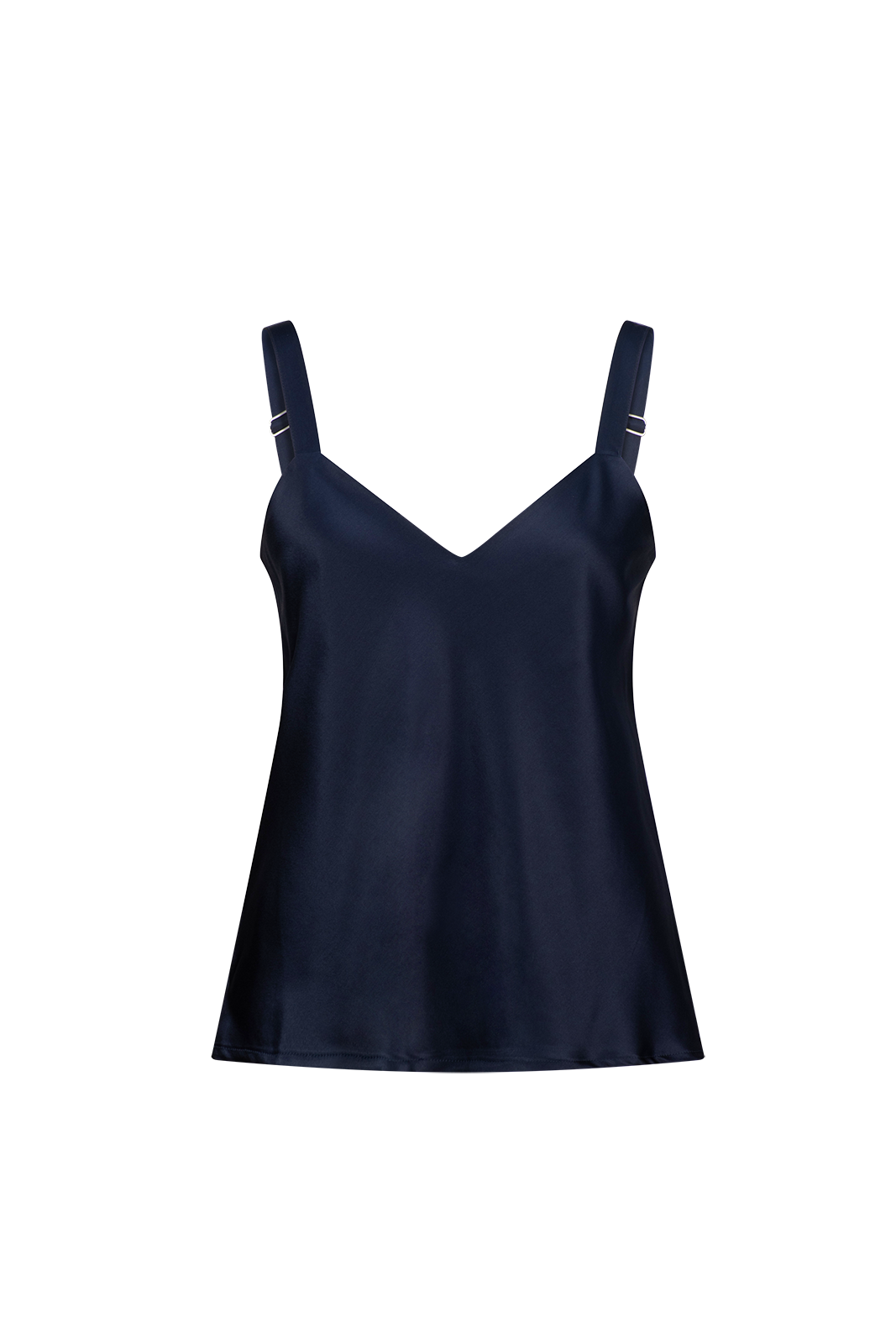 LIGHTNESS OF BEING SILK CAMI TOP Navy Caravan Co