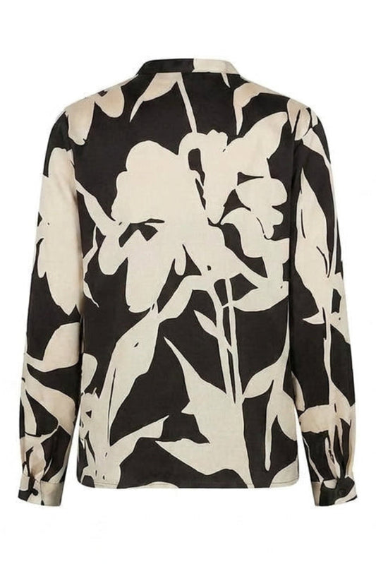 VINCENT SILK BLOUSE FLORAL BLACK