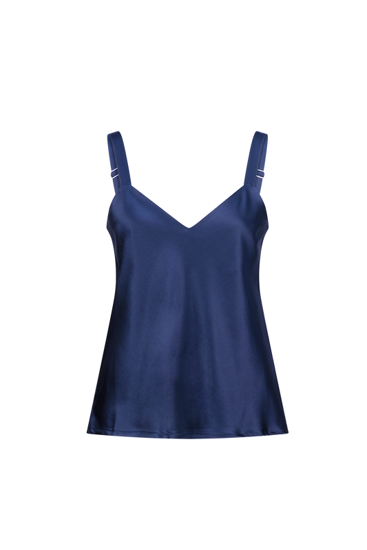 LIGHTNESS OF BEING SILK BIAS CAMI MIDNIGHT