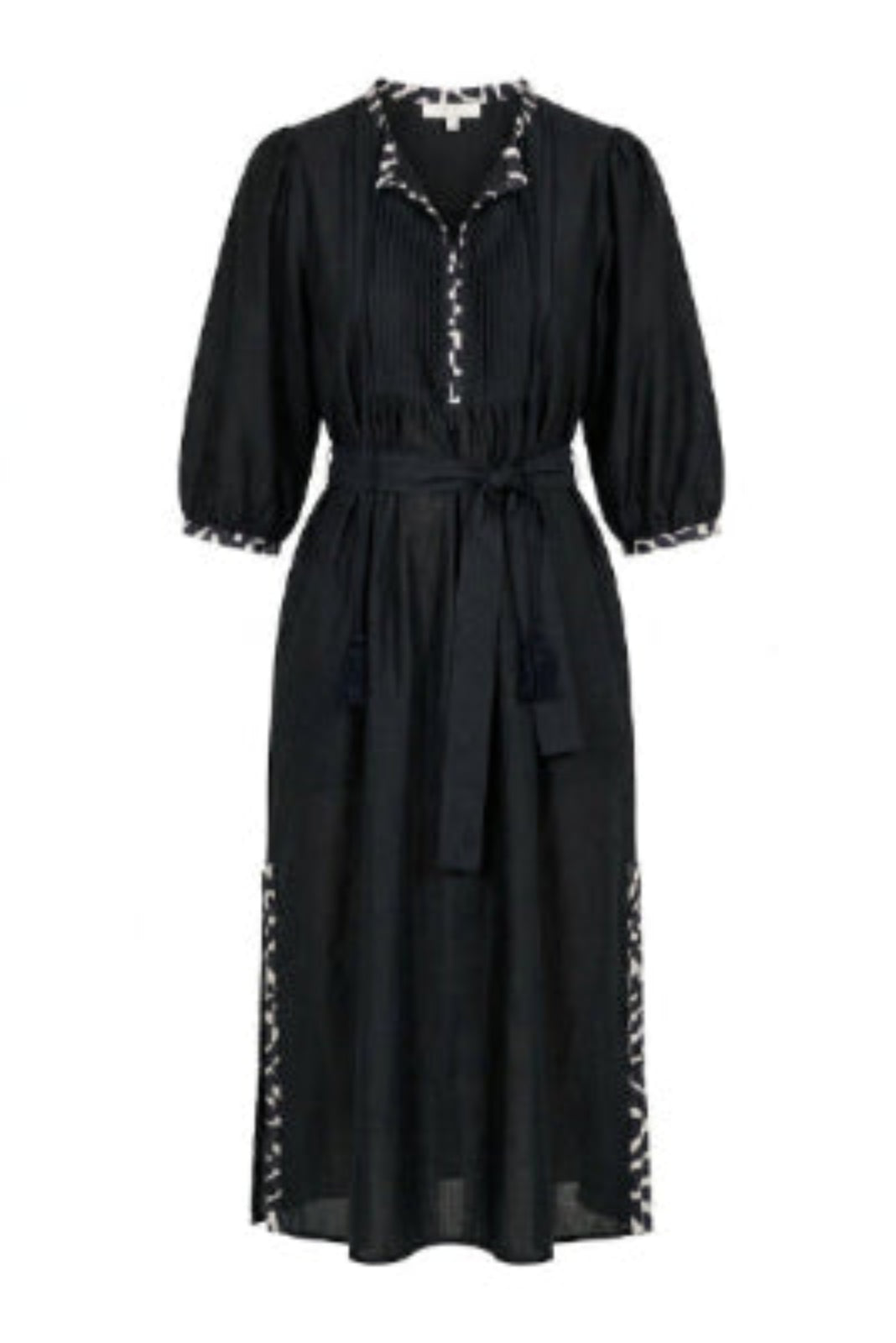 TIBI CONTRAST NECK DRESS - Black