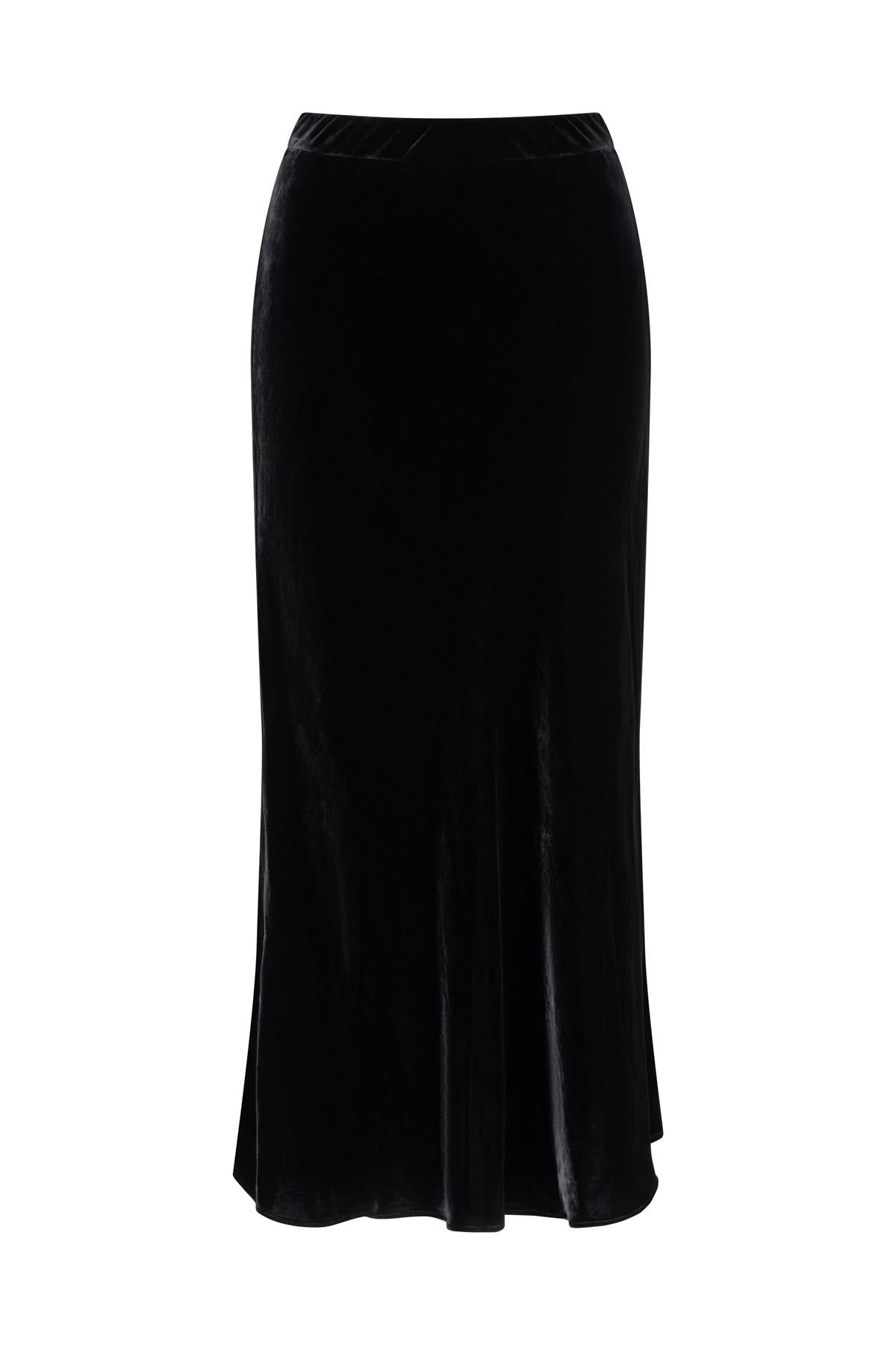 VALENTINE VELVET SKIRT - BLACK