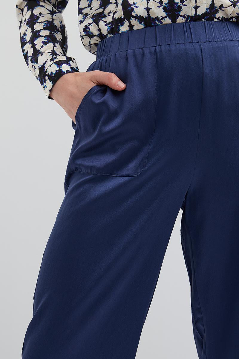 LIGHTNESS OF BEING SILK SLOUCH PANT MIDNIGHT