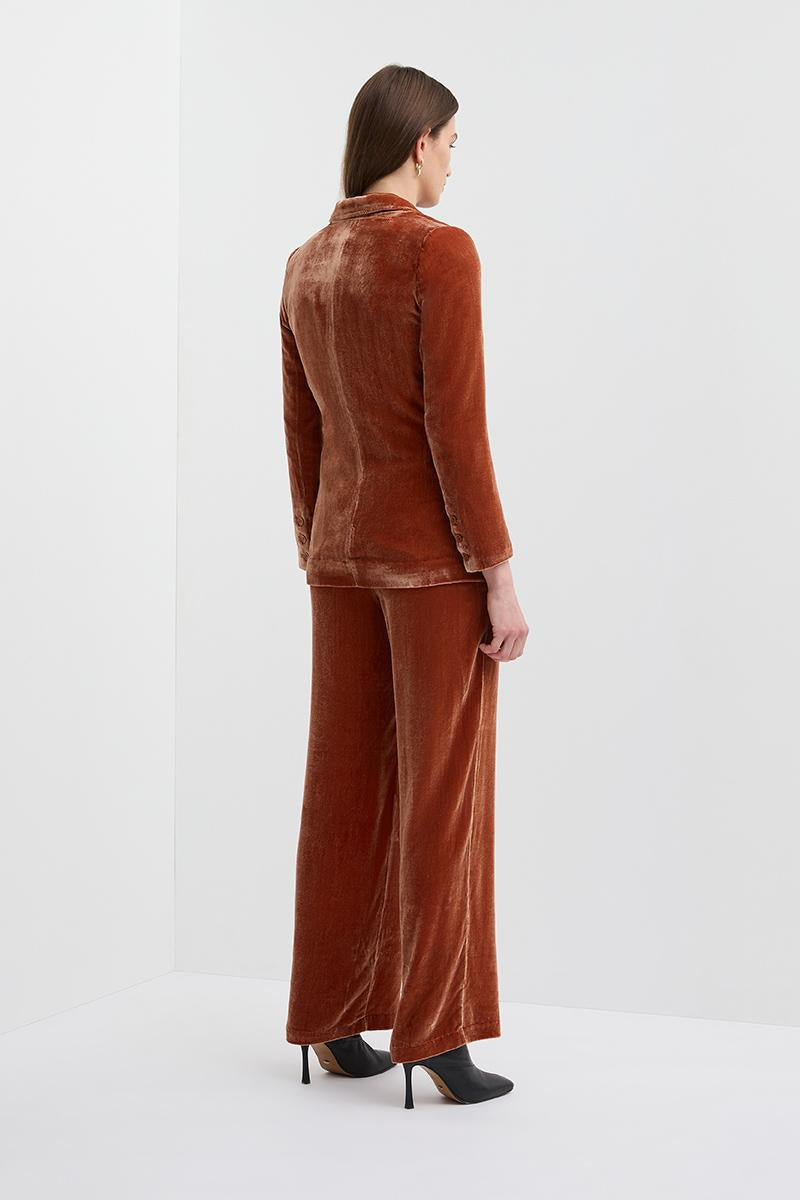 VALENTINE VELVET SLOUCH PANT RUST