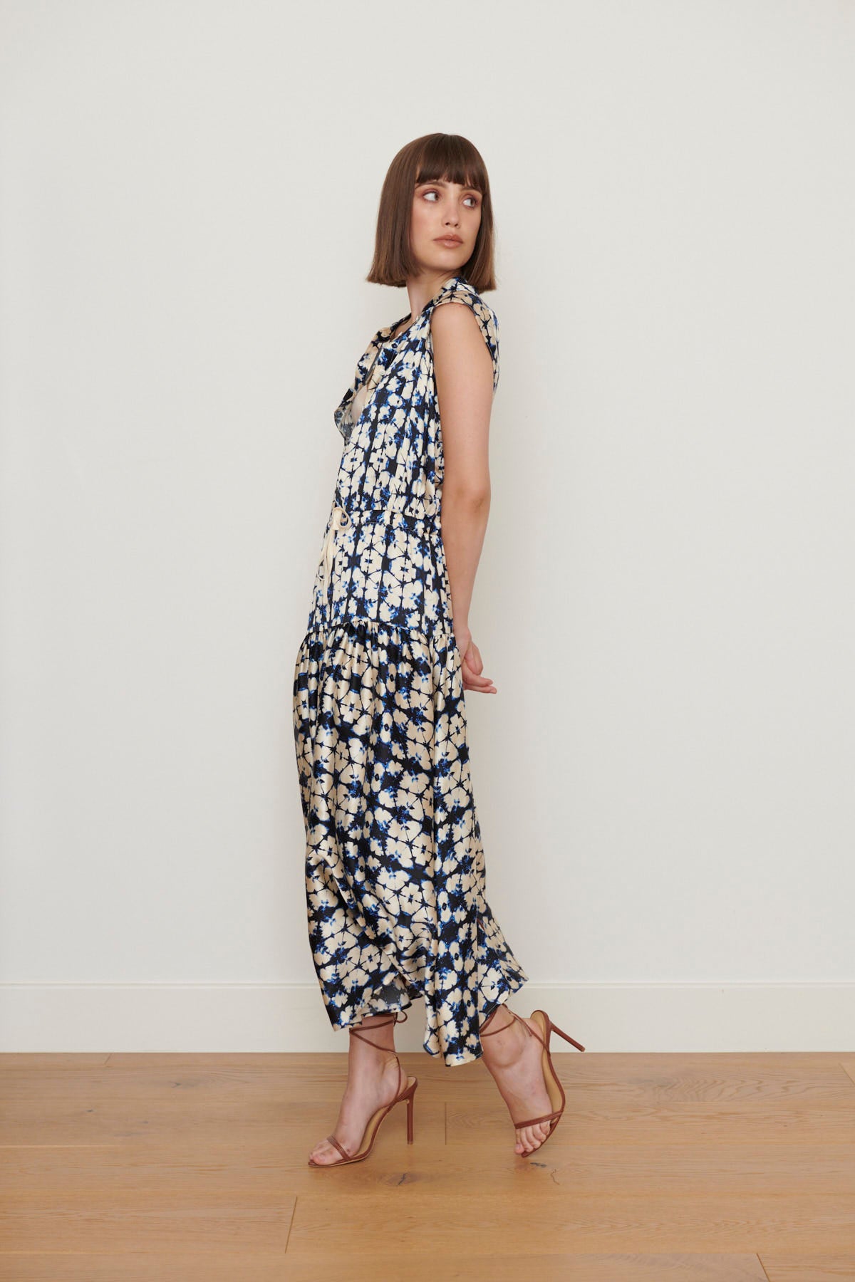 ADELINE  SILK DRESS Cleo print