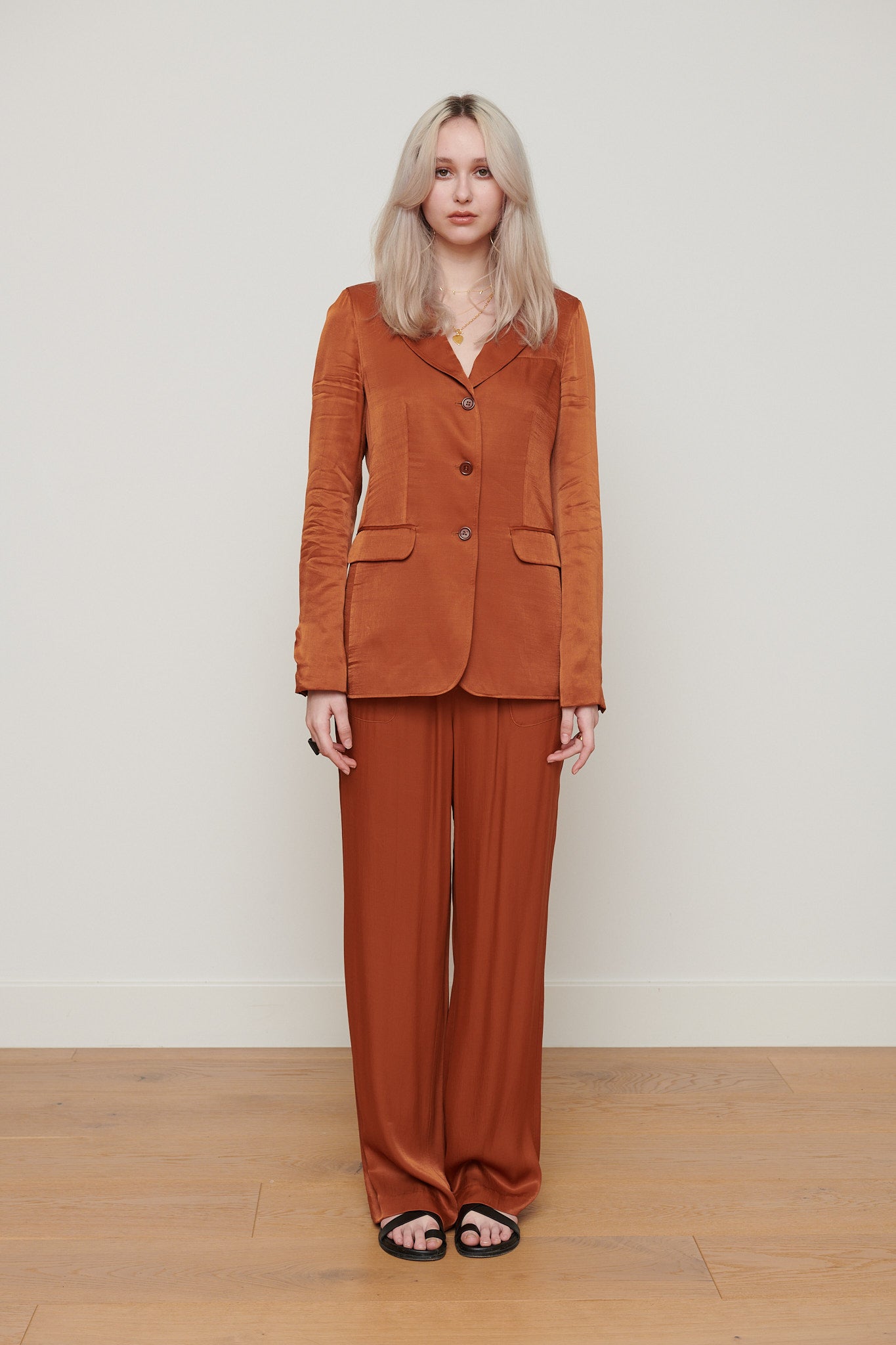 Eddy Satin Jacket - Rust