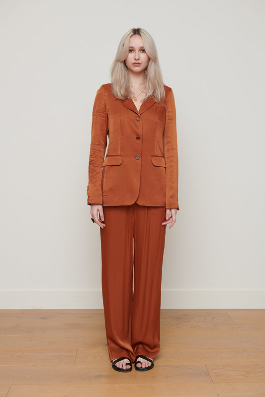 Eddy Satin Jacket - Rust