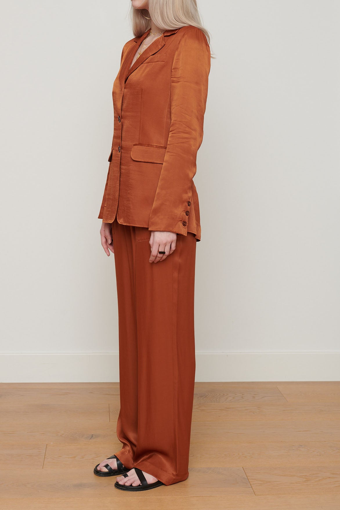 Eddy Satin Jacket - Rust