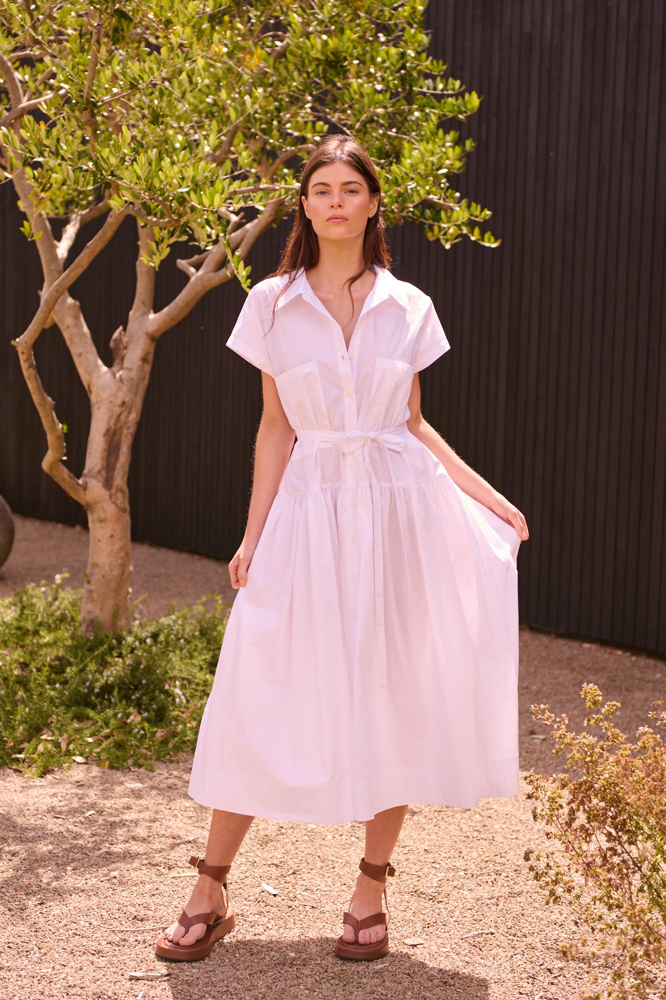 TILDA DOLMAN SLEEVE DRESS WHITE