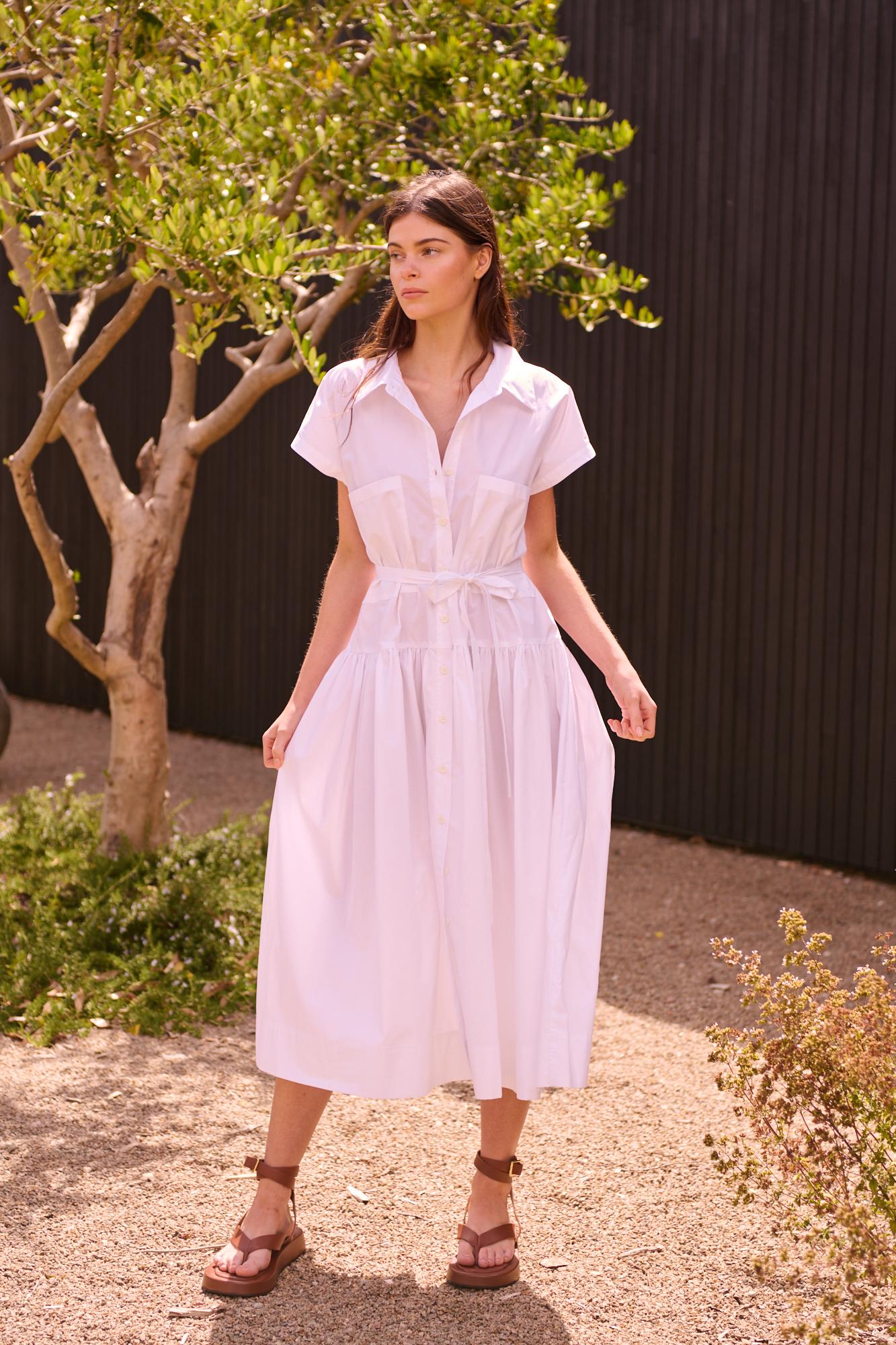 TILDA DOLMAN SLEEVE DRESS WHITE