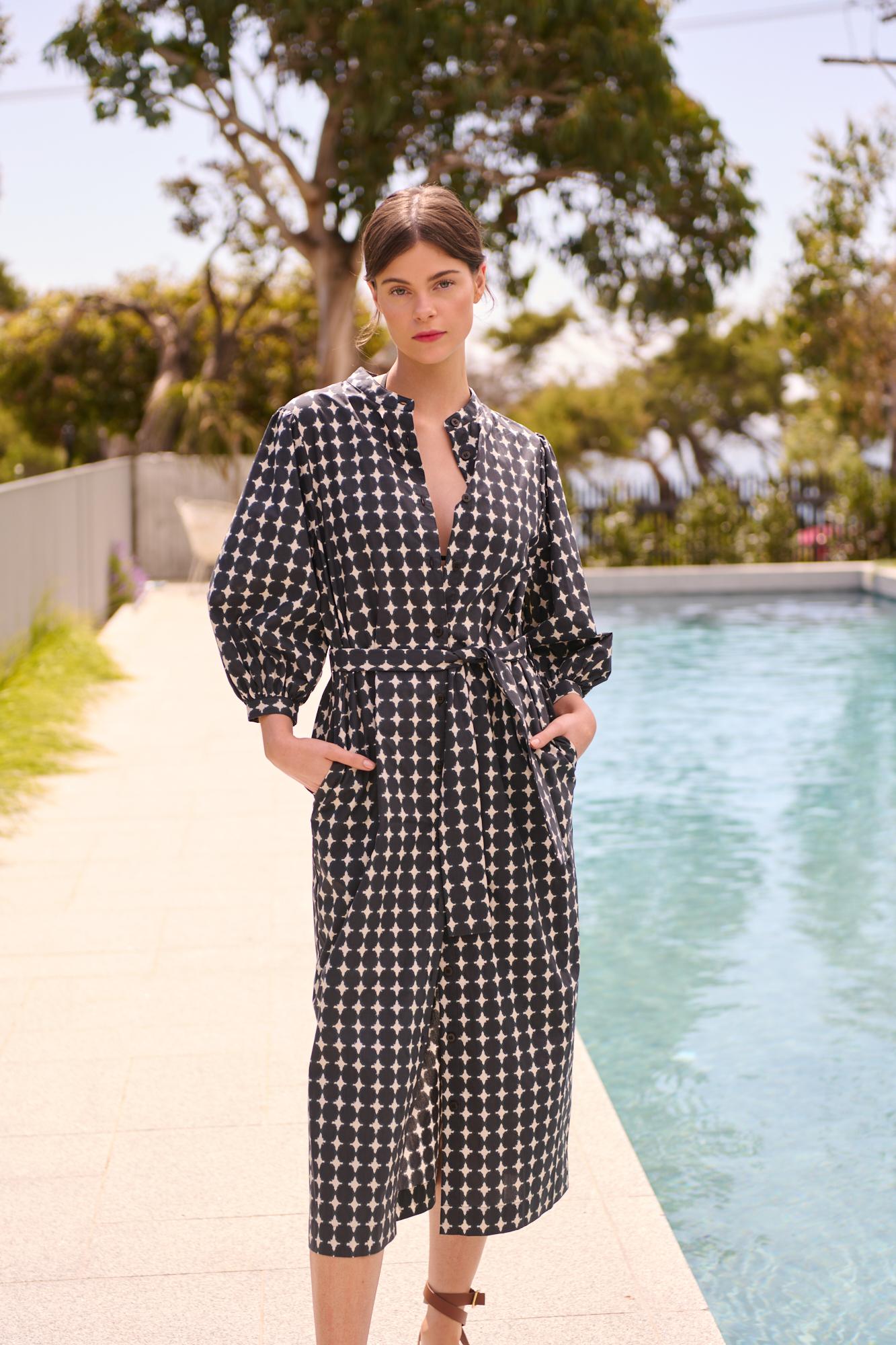 STELLA SHIRT DRESS -BLACK