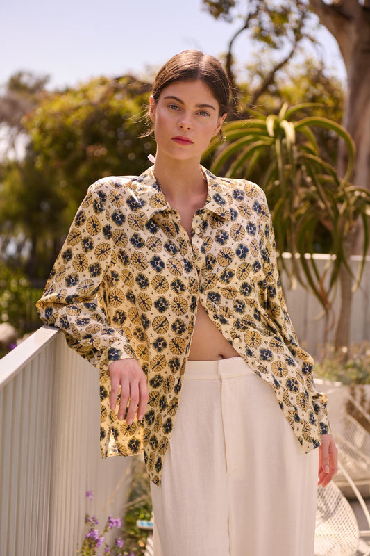 ELLA SILK SLOUCH SHIRT ELLA WHITE