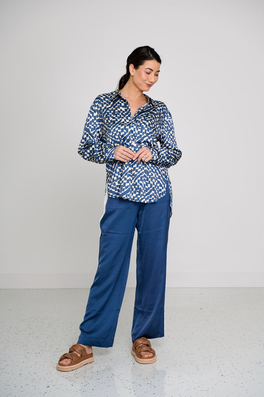 ALGERIA SLOUCH SHIRT- PETROL