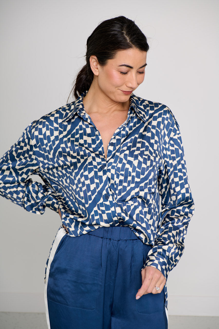 ALGERIA SLOUCH SHIRT- PETROL