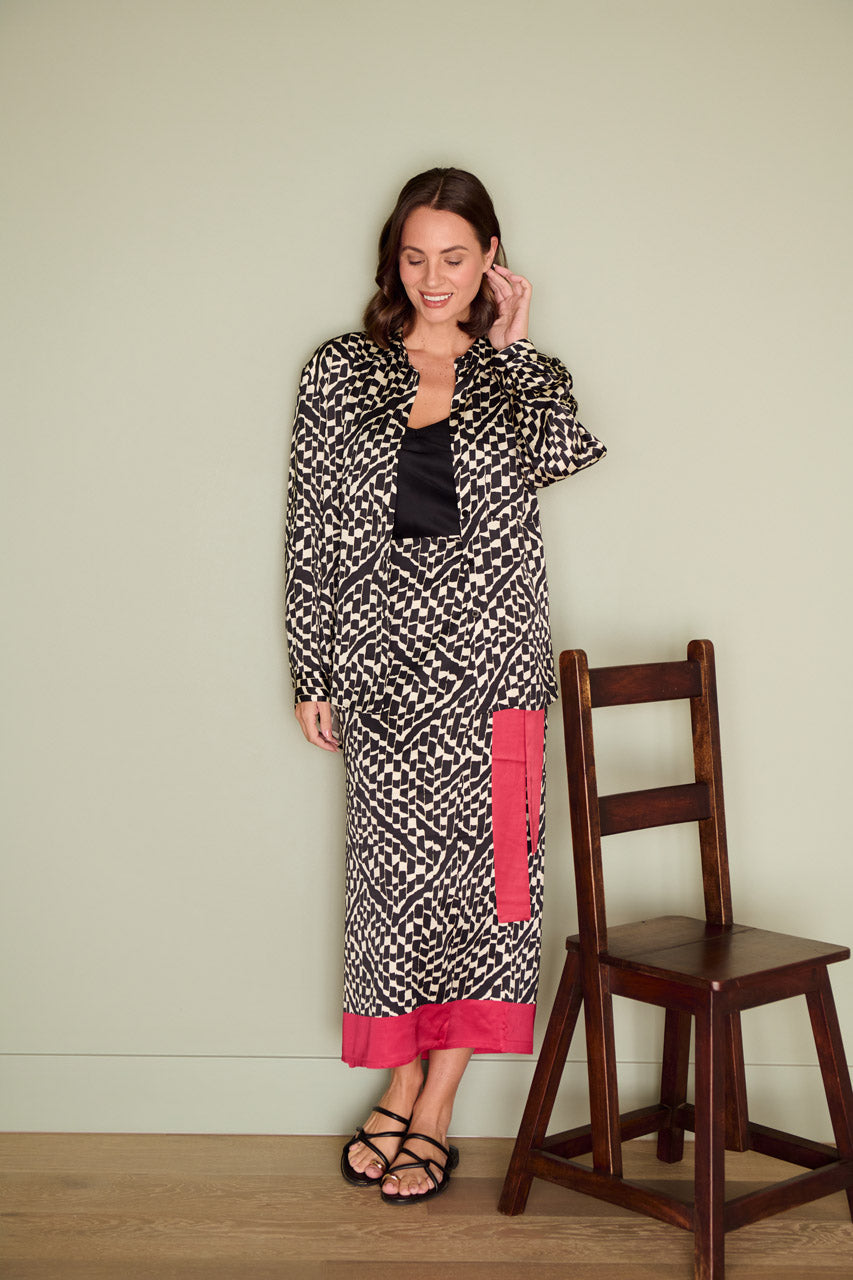 ALGERIA WRAP SKIRT- BLACK