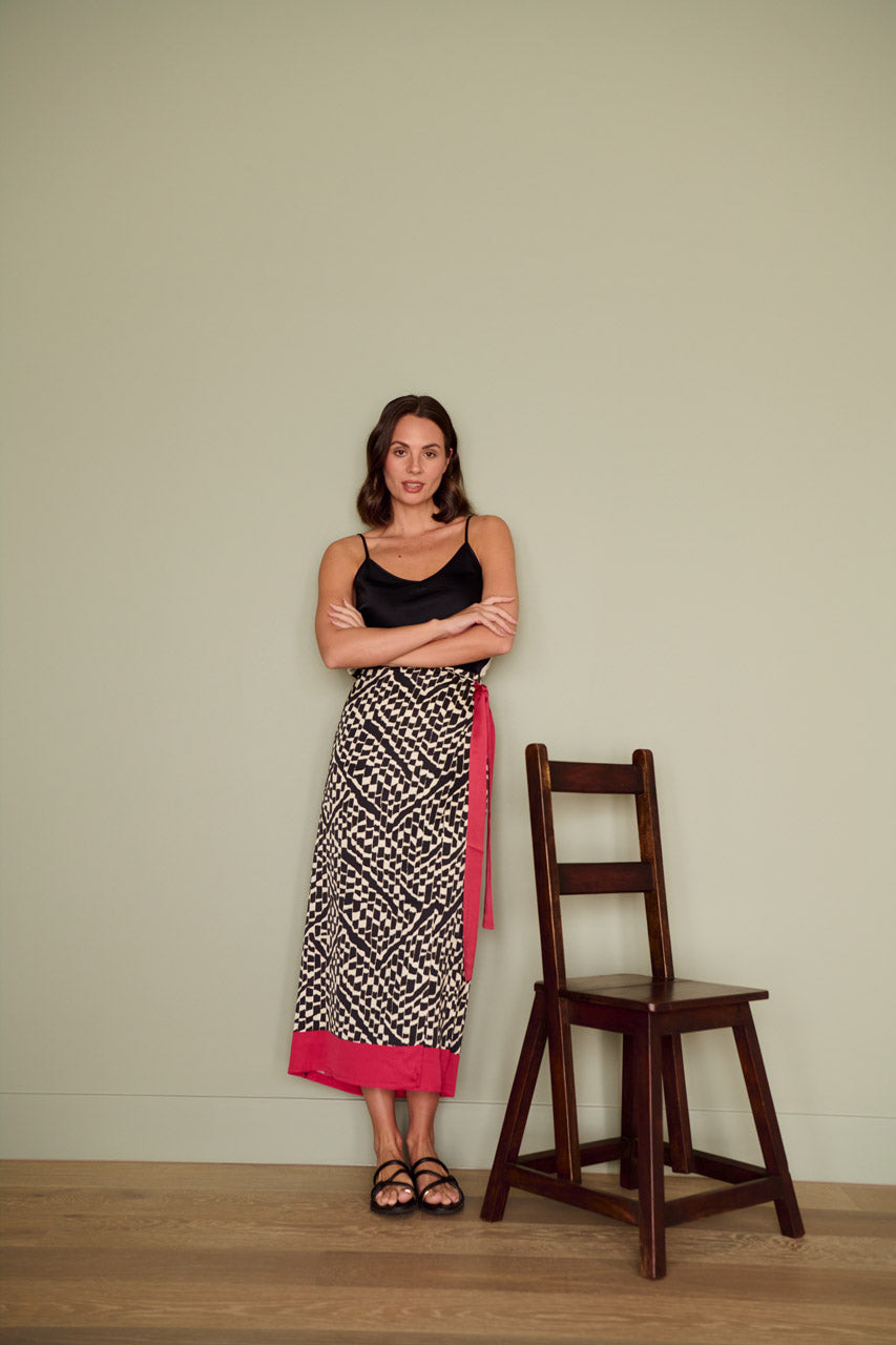 ALGERIA WRAP SKIRT- BLACK