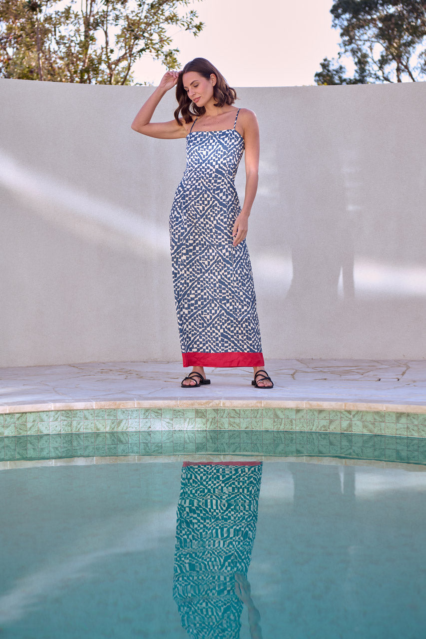 ALGERIA MAXI DRESS- Petrol