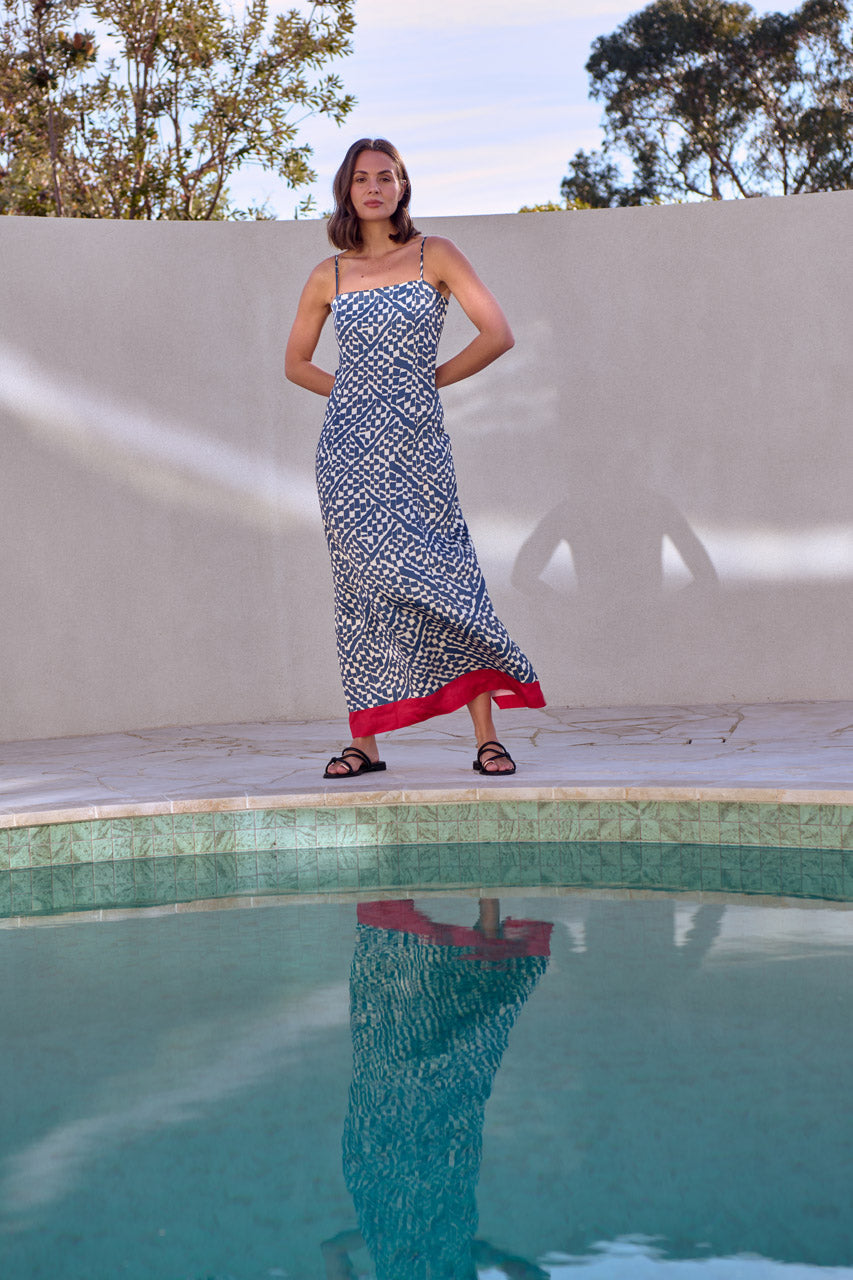 ALGERIA MAXI DRESS- Petrol