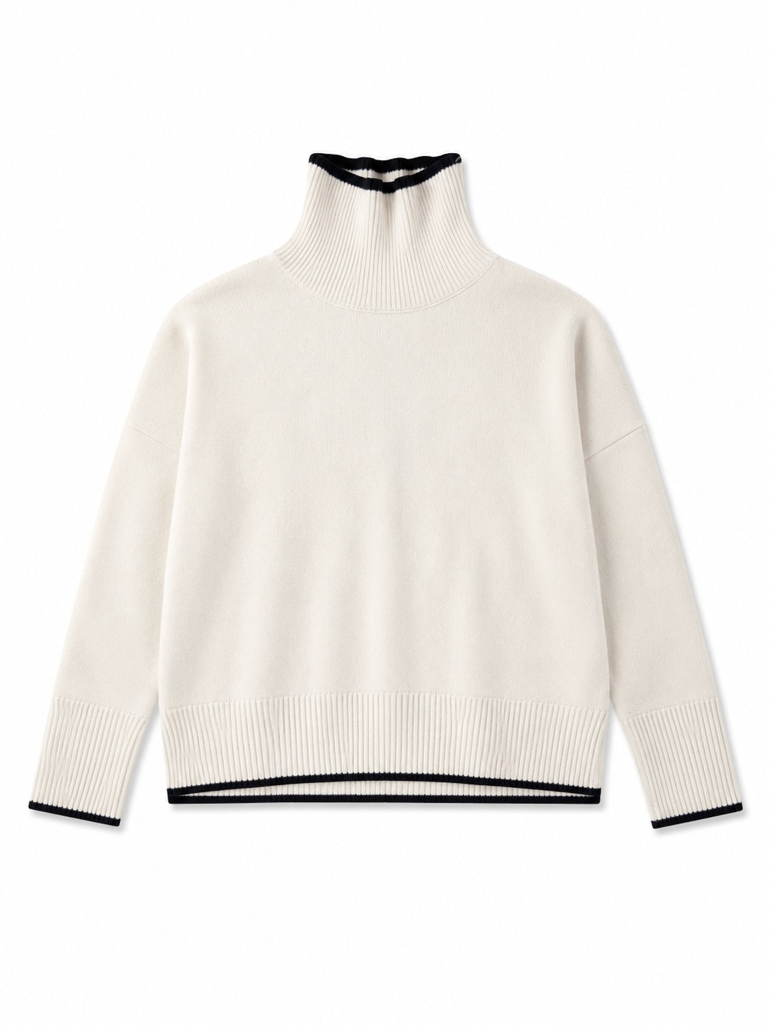 EDDY MERINO ROLL NECK JUMPER IVORY