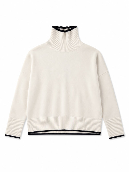 EDDY MERINO ROLL NECK JUMPER IVORY
