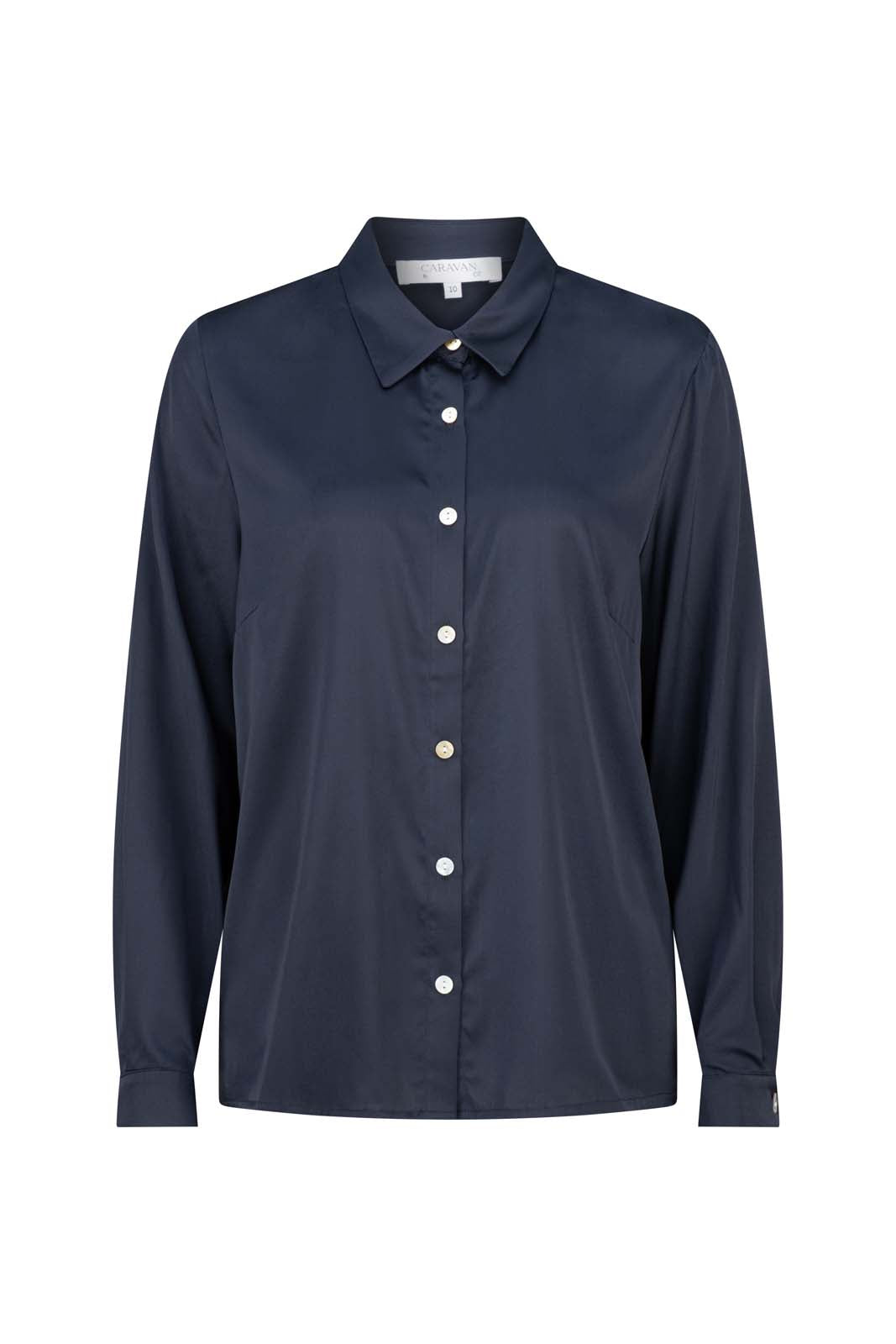 LIGHTNESS OF BEING CLASSIC SILK SHIRT - Navy