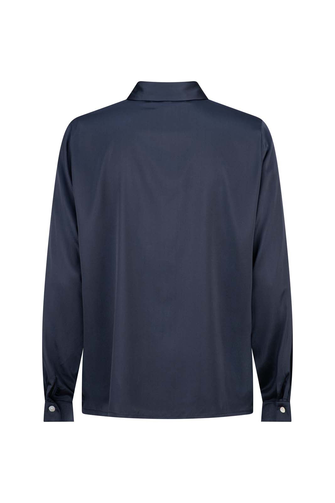 LIGHTNESS OF BEING CLASSIC SILK SHIRT - Navy