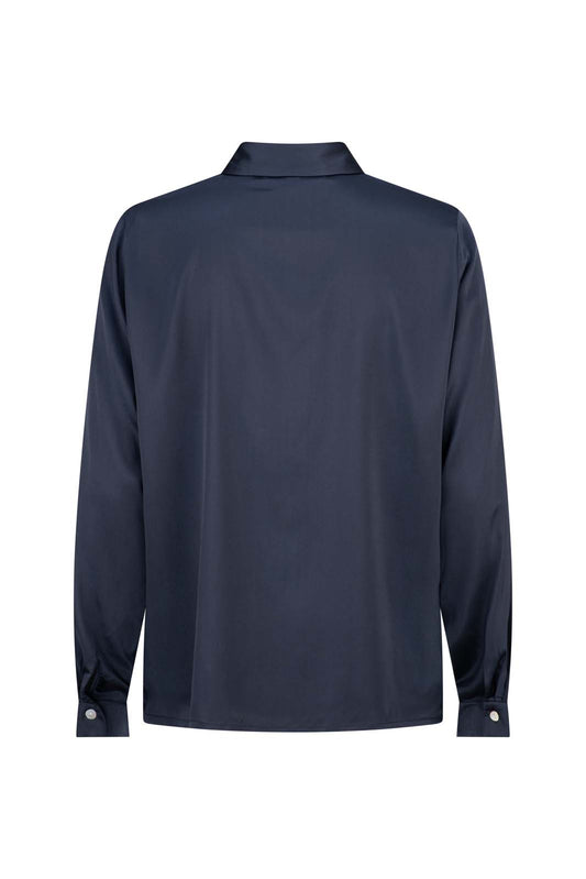 LIGHTNESS OF BEING CLASSIC SILK SHIRT - Navy