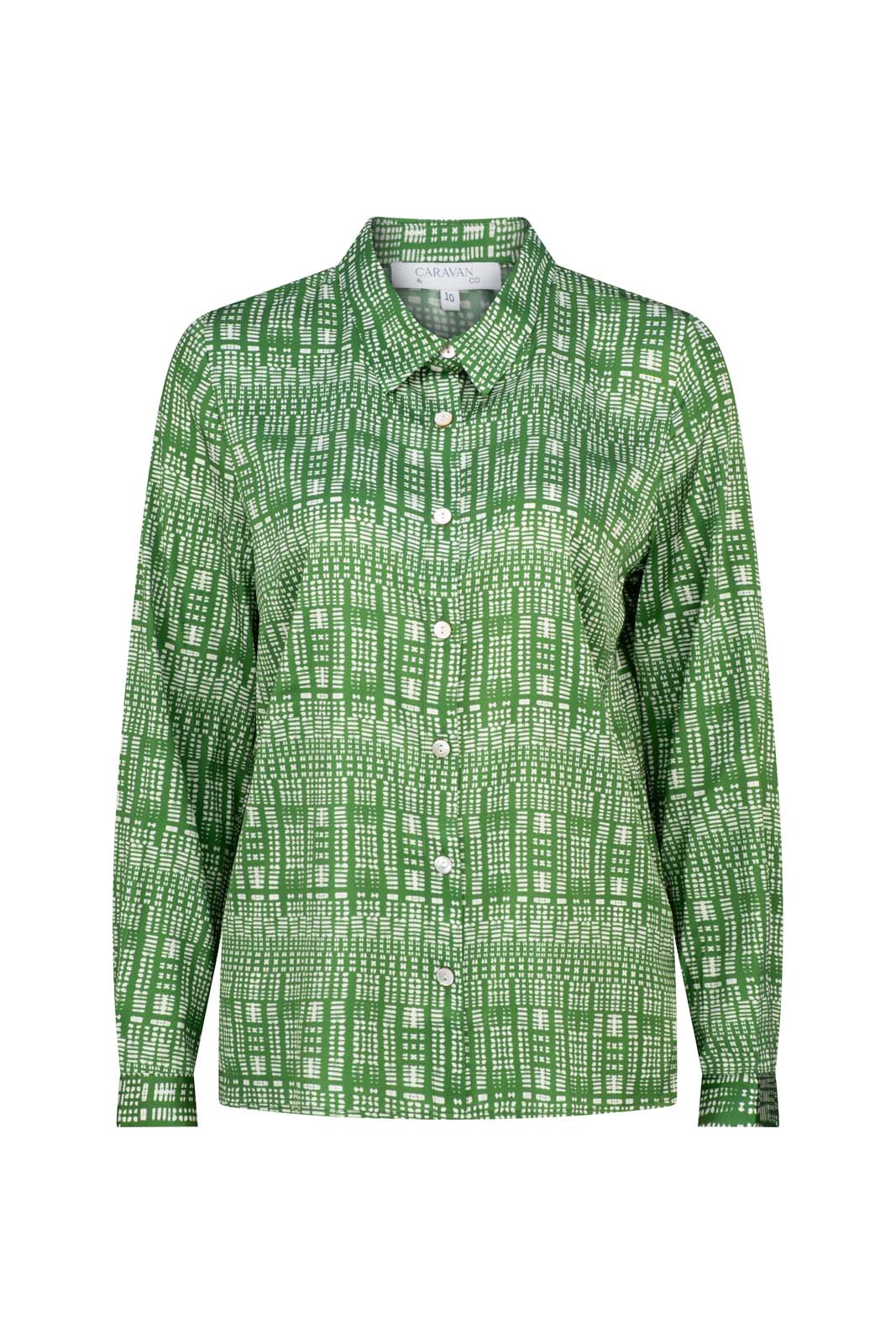 LIGHTNESS OF BEING CLASSIC SILK SHIRT- Shibori Forest