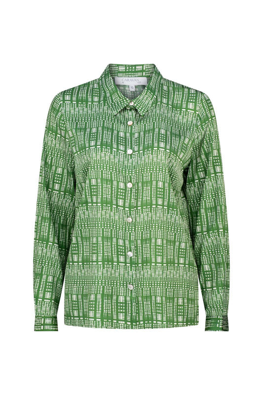 LIGHTNESS OF BEING CLASSIC SILK SHIRT- Shibori Forest