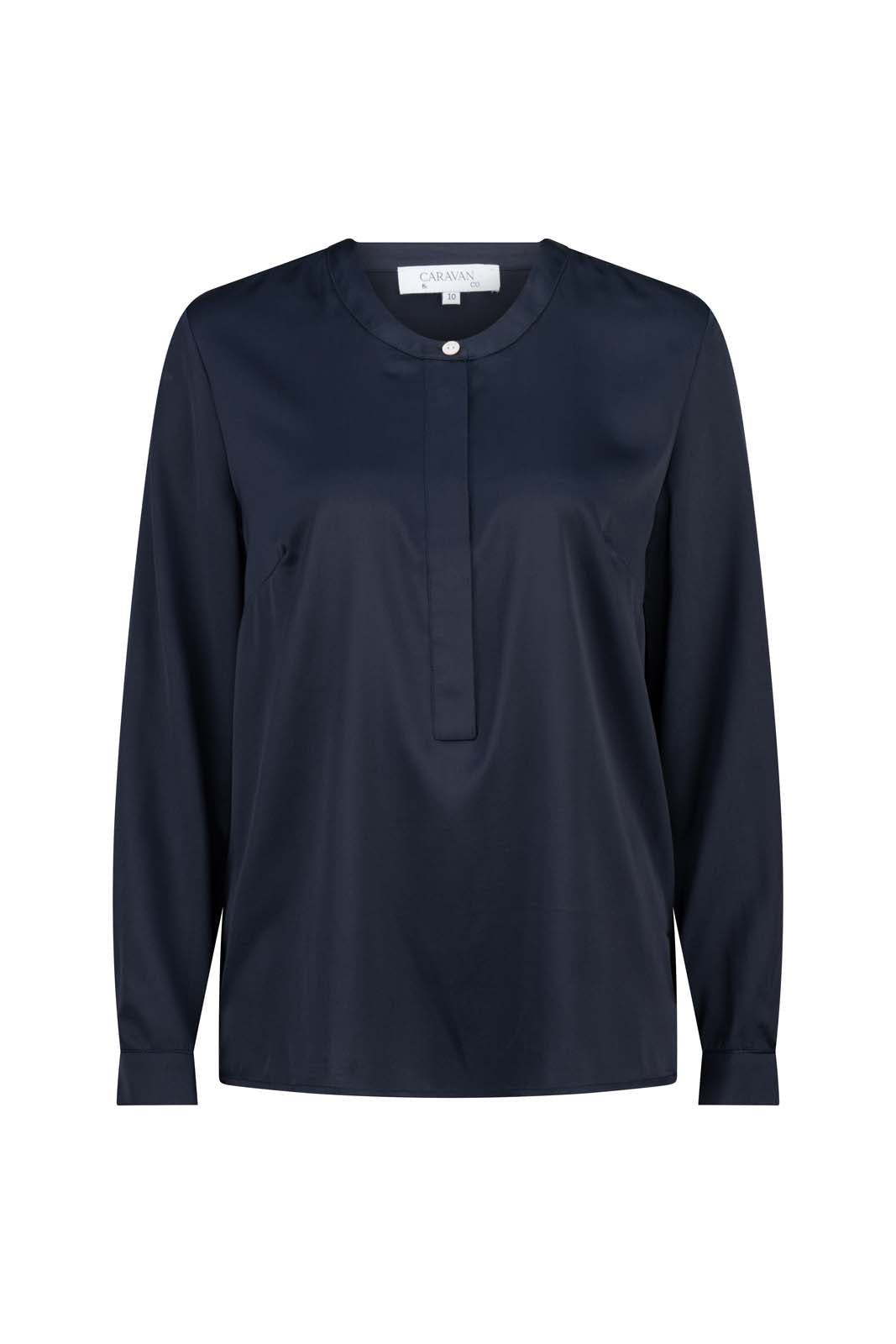 LIGHTNESS OF BEING SILK BLOUSE- Navy