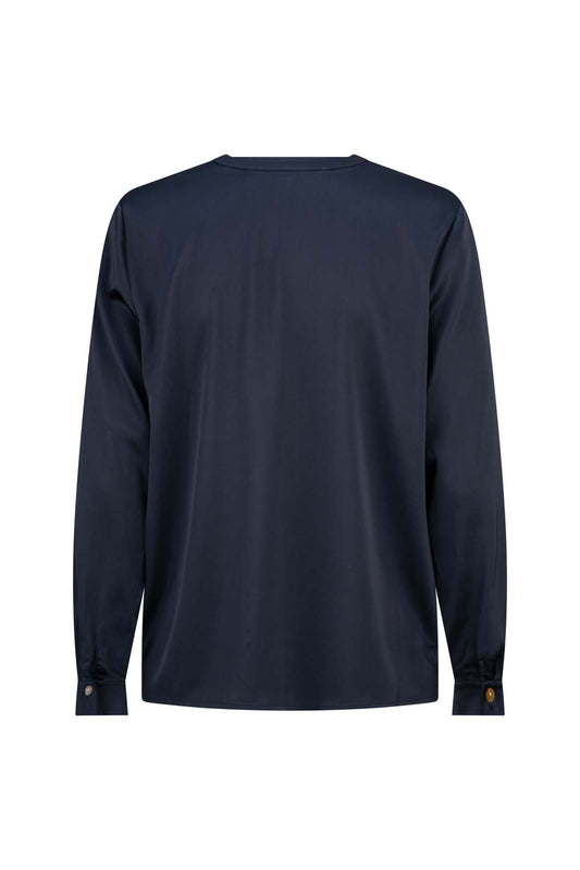 LIGHTNESS OF BEING SILK BLOUSE- Navy