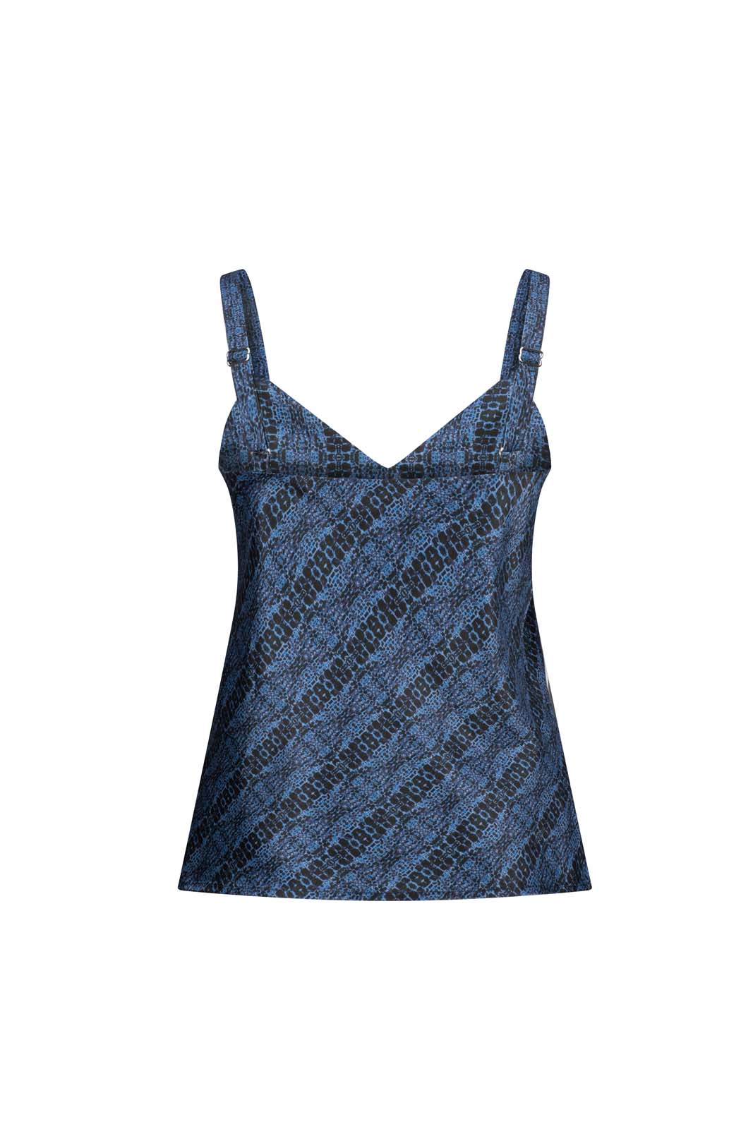 LIGHTNESS OF BEING SILK CAMI TOP - Navy Force of Nature Print