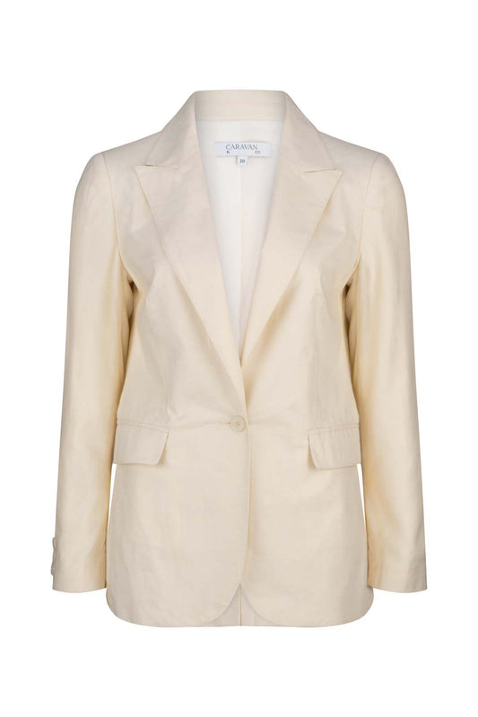 ORLANDO LINEN JACKET - Ivory