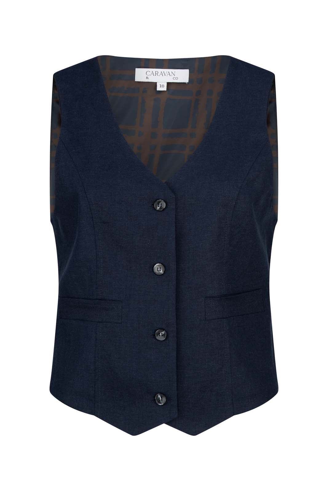 ORLANDO LINEN VEST - Navy