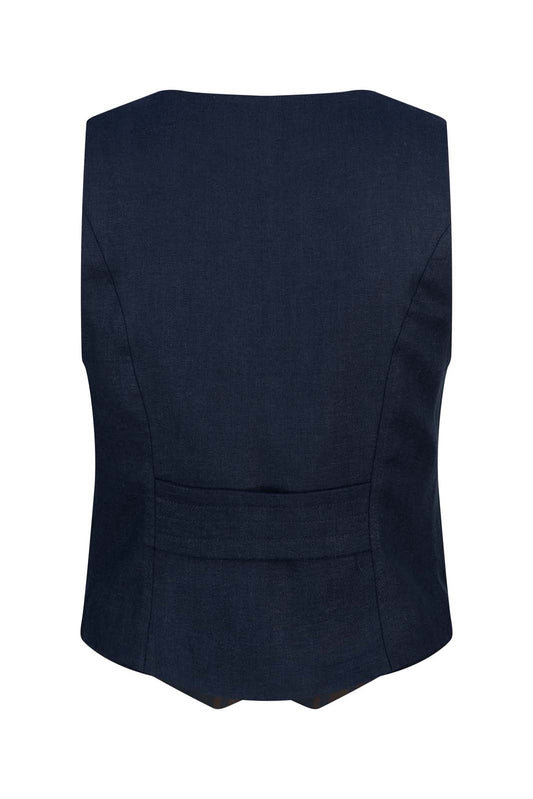 ORLANDO LINEN VEST - Navy