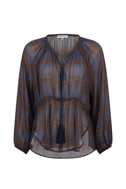 WALK THE LINE RAGLAN SLEEVE BLOUSE