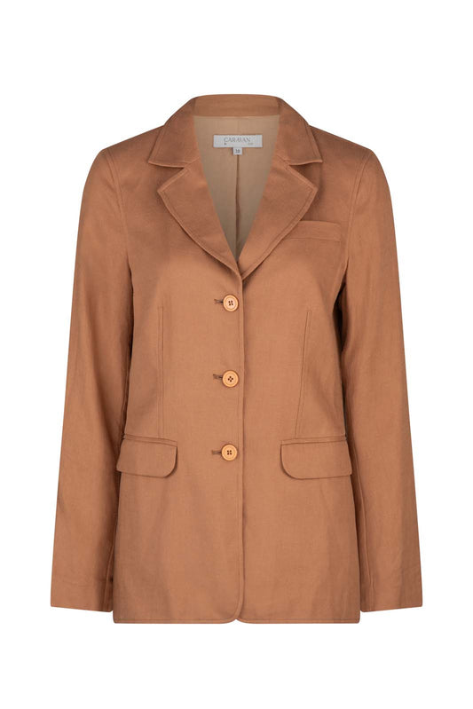 Bria Linen Jacket - Cinnamon