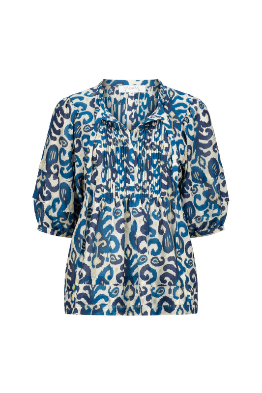 FLORENCE PINTUCK BLOUSE FLORENCE NAVY