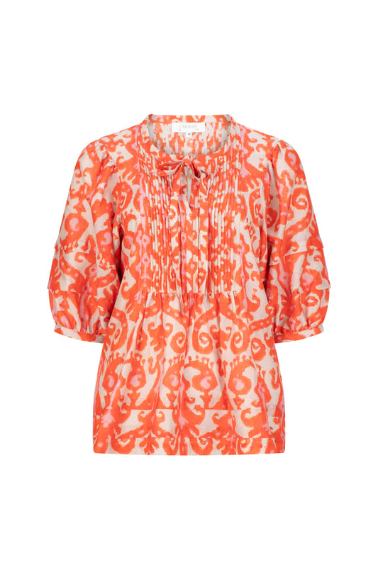 FLORENCE PINTUCK BLOUSE FLORENCE TANGERINE