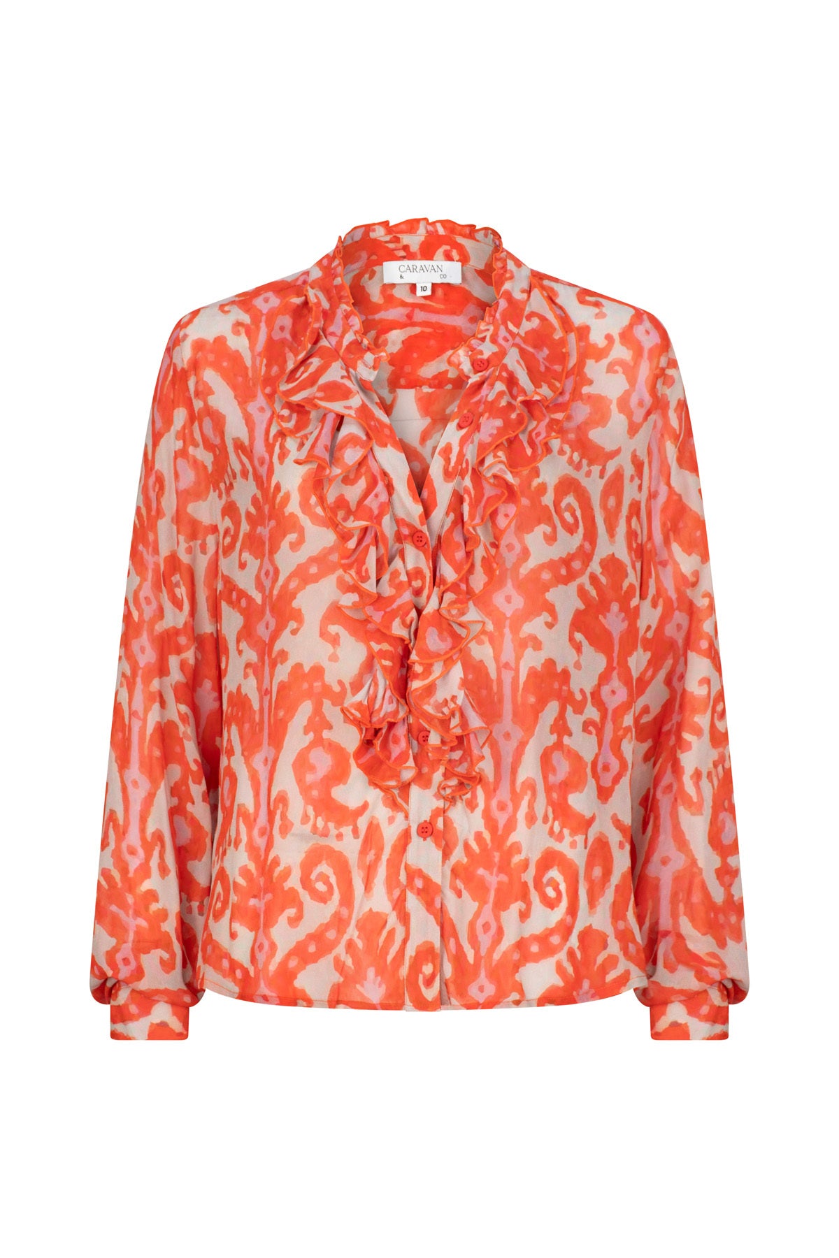 FLORENCE FRILL FRONT BLOUSE FLORENCE TANGERINE