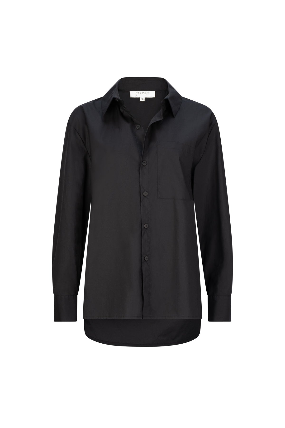 TILDA COTTON POPLIN BOYFRIEND SHIRT BLACK