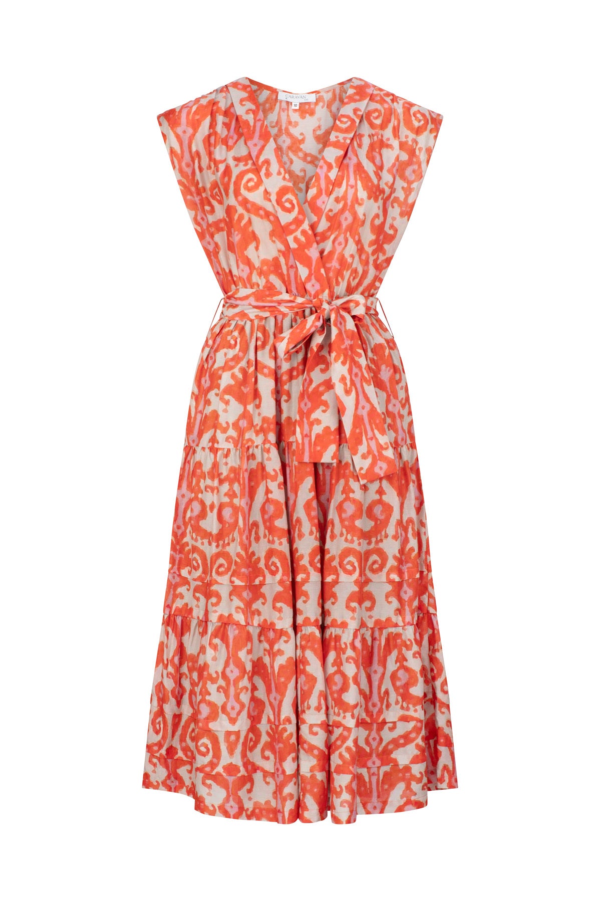 FLORENCE V NECK DRESS FLORENCE TANGERINE