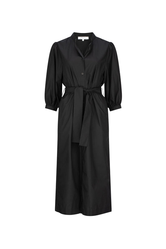 TILDA COTTON POPLIN SHIRT DRESS BLACK